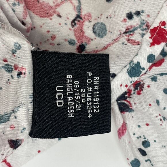 Ecko Long Sleeve Button Down Shirt Boys 4T White Red Blue Splatters Cool Funky - Picture 12 of 13